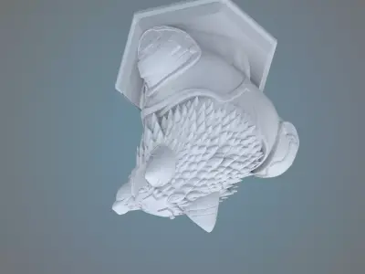 Cybernetic Alpha Wolf Bust PM-55 3D print model
