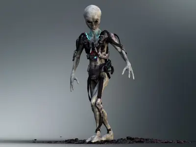 Sci Fi Alien Low-poly 3D model