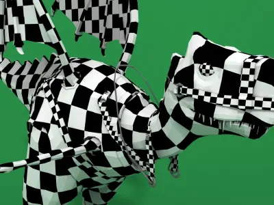 Dragon with wings Low-poly 3D model