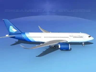 Airbus A350-800 Baltimore Clipper 3D model