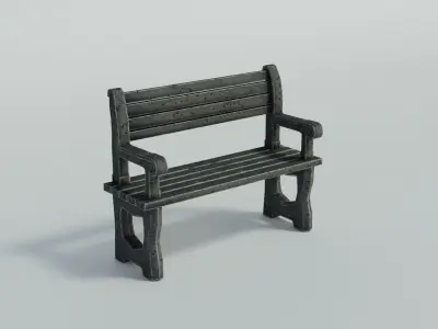 Bench Low-poly 3D model