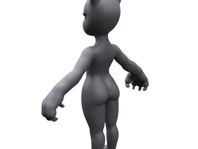Demi-cat female character Free 3D model
