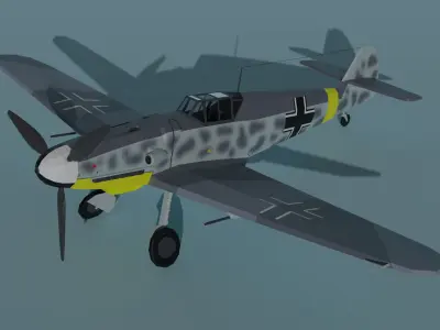 Messerschmitt Bf 109 G-6 Low-poly 3D model