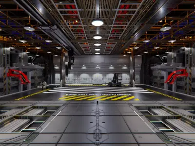 SCIFI HANGAR 3D model