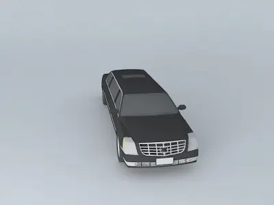 Low Poly Cadillac DTS Extended Limousine Free 3D model