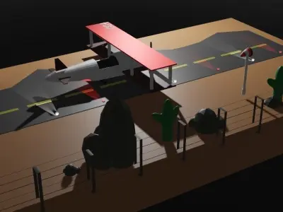 USA AIRCRAFT Low-poly 3D model