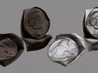 Crushed Food Can 07 3D model