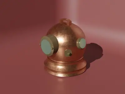 Scuba Diving Helmet Low-poly 3D model