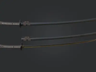 samurai Sword-Katana Low-poly 3D model