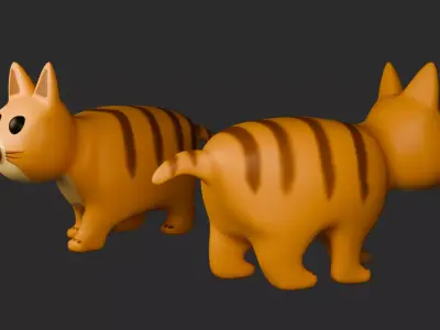 lowpoly cat walk animation Low-poly 3D model