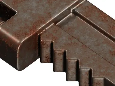 Rusty Wrench 3D model