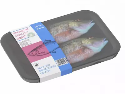 Frozen Fish Low Poly PBR Realistic Low-poly 3D model