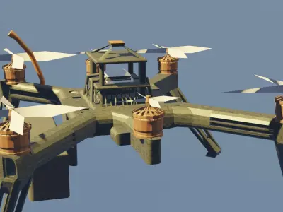 drone low poly for games Low-poly 3D model