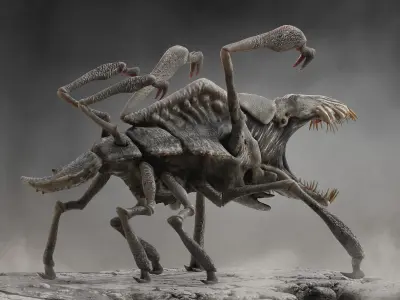 Clovefield parasite Low-poly 3D model