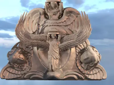 Angels renaissance wall mount 3D model