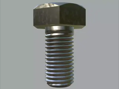 Steel Stained Hex M6 High-Precision with 4K PBR Textures 3D model