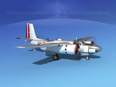 Douglas B-26C Invader Peru 3D model