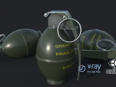 M61 fragmentation grenade 3D model
