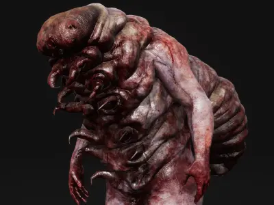 Mutant Caterpillar - Horror Insects Collection Low-poly 3D model