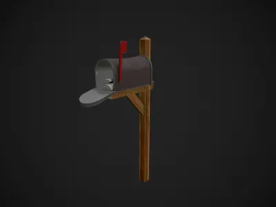 Cartoon Mailbox Low-poly 3D model purchase