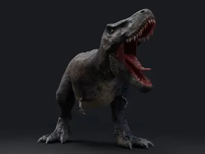 Dinosaur Tarbosaurus Bataar  Real Dinosaur 76 Animations   Low-poly 3D model