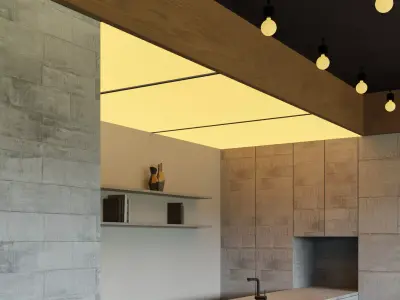 Modern Office Interior with Pantry and Meeting Room 3D model