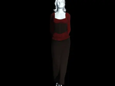 Fantasy Tavern Wench 01 - Fantasy Clothing Low-poly 3D model