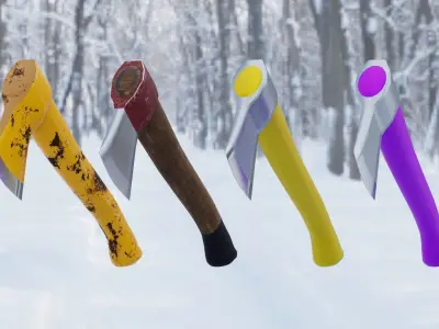 Axe Hatchet Low-poly 3D model