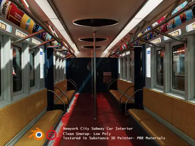 NYC Subway Car Interior 3D model