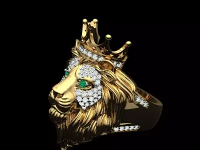 Hey This Is a Lion Head Ring Made in Matrix V-9 3D model