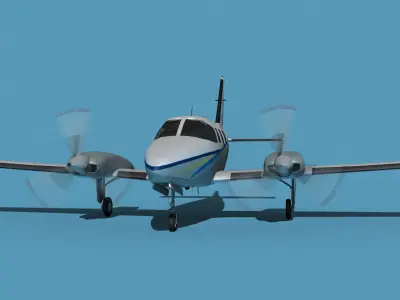 Piper PA-31-350 Navajo Chieftain V014 3D model