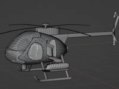 The MD 530G armed  helicopter Low-poly 3D model Low-poly 3D model