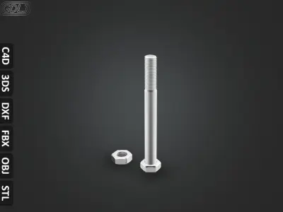 17 Bolts and Nuts 3D model