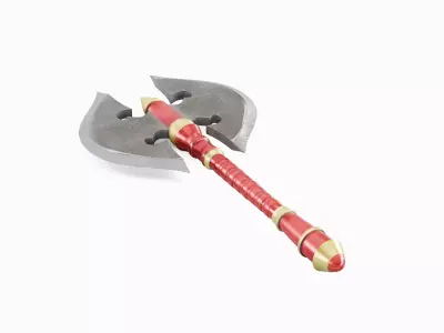 Stylized War Axe 06 Low-poly 3D model