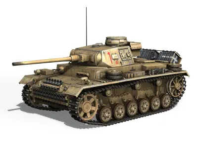PzKpfw III - Ausf J - DAK - 1 3D model