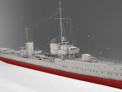 Mowe Class Type 23 Torpedo Boat  Low-poly 3D model