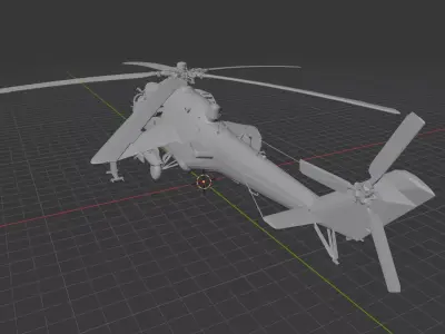 Mil Mi-24 Hind - Gunship Attack Helicopter 3D print model