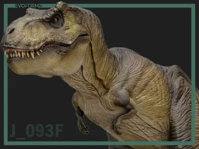 Tyrannosaurus Rex Jurassic Park High Poly 3D Model Blender Low-poly 3D model