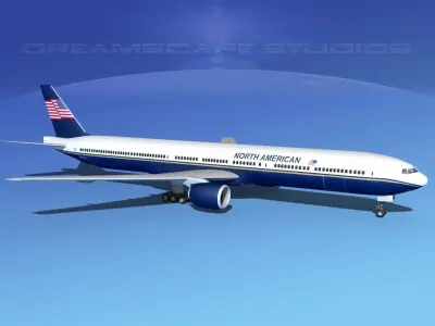 Boeing 777-300 MP North American 3D model
