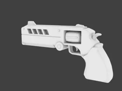 Futuristic Revolver N-1 Prototype Free low-poly 3D model