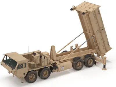 US Mobile Anti-Ballistic Missile System THAAD Open Version 3D model