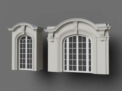 Collection of Classical Dormer Windows Low-poly 3D model