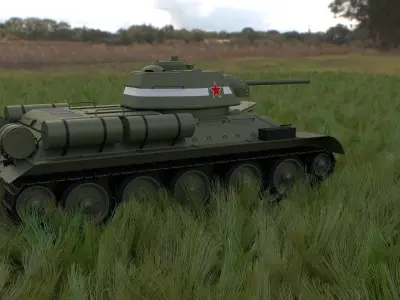 T34 76 Tank with Interior HDRI 3D model