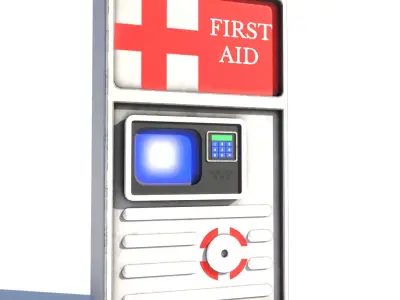 low poly model First aid kit for game engine 3d Model Low-poly 3D model