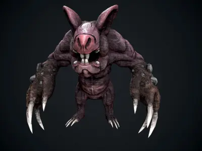 Mole mutant Low-poly 3D model