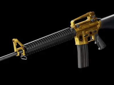 Low Poly M16 Assault Rifle Low-poly 3D model