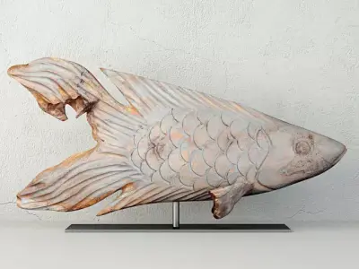 Erwinville Decorative Wooden Fish Decor 3D model