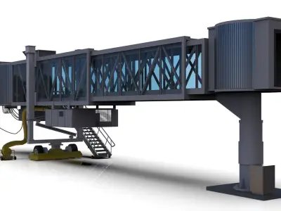 Low Poly Jetway 3D Model  Low-poly 3D model