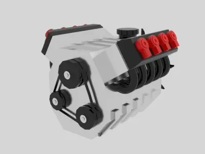 Cartoon Engine Low-poly 3D model