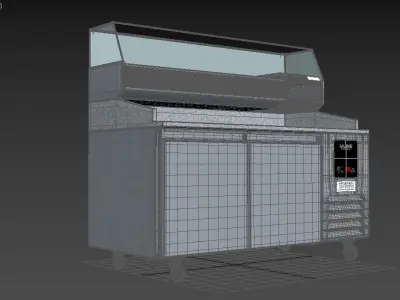 U-Line Pizza Prep Table Refrigerators Ucpp566-Ss61A Low-poly 3D model